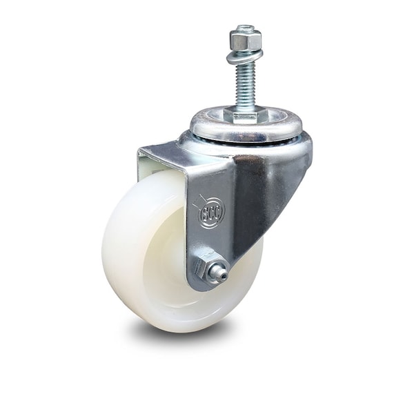 3 Inch Nylon Wheel Swivel 10mm Threaded Stem Caster
